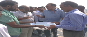 Department of Fisheries Dr Abhilaksh Likhi visits Kalinga Pattinam, Srikakulam District of Andhra Pradesh and interacts with Shrimp farmers and visits Brood Multiplication Centre at Kottapalam